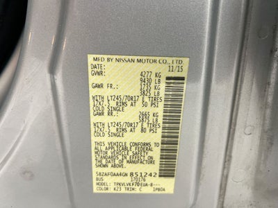 2016 Nissan NV Passenger SL