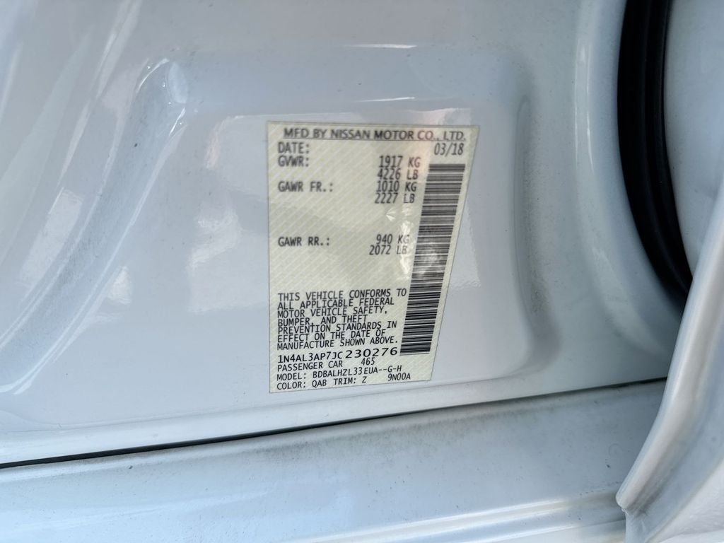 2018 Nissan Altima 2.5 SR