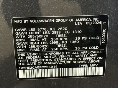 2024 Volkswagen Atlas Cross Sport 2.0T SE w/Technology