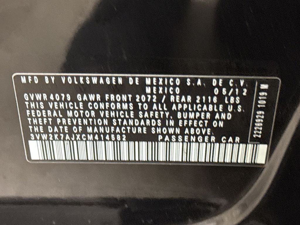 2012 Volkswagen Jetta 2.0L Base