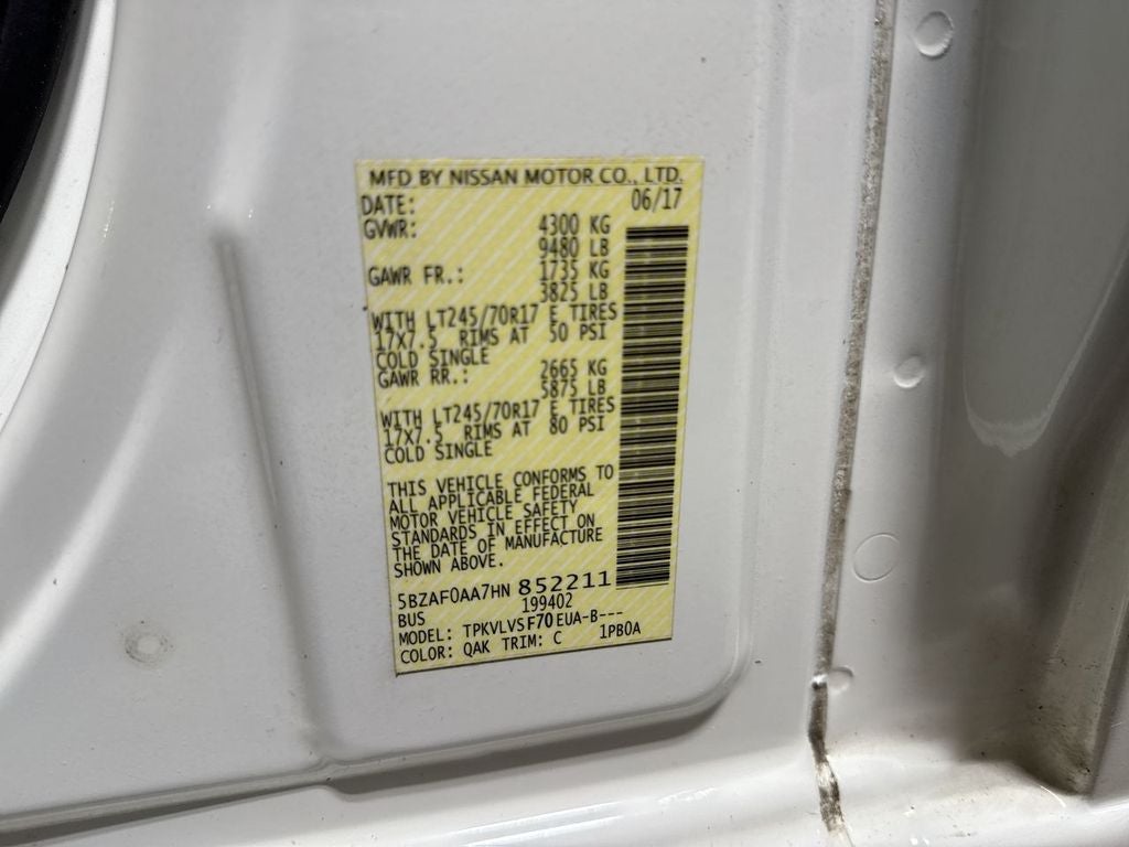 2017 Nissan NV Passenger SL