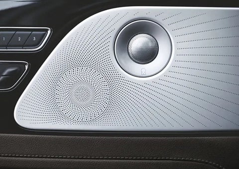 Two speakers of the available audio system are shown in a 2023 Lincoln Aviator® SUV | Dan Cummins Lincoln in Nicholasville KY