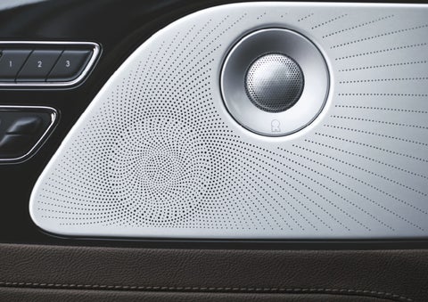 Two speakers of the available audio system are shown in a 2024 Lincoln Aviator® SUV | Dan Cummins Lincoln in Nicholasville KY
