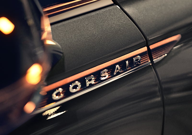 The stylish chrome badge reading “CORSAIR” is shown on the exterior of the vehicle. | Dan Cummins Lincoln in Nicholasville KY