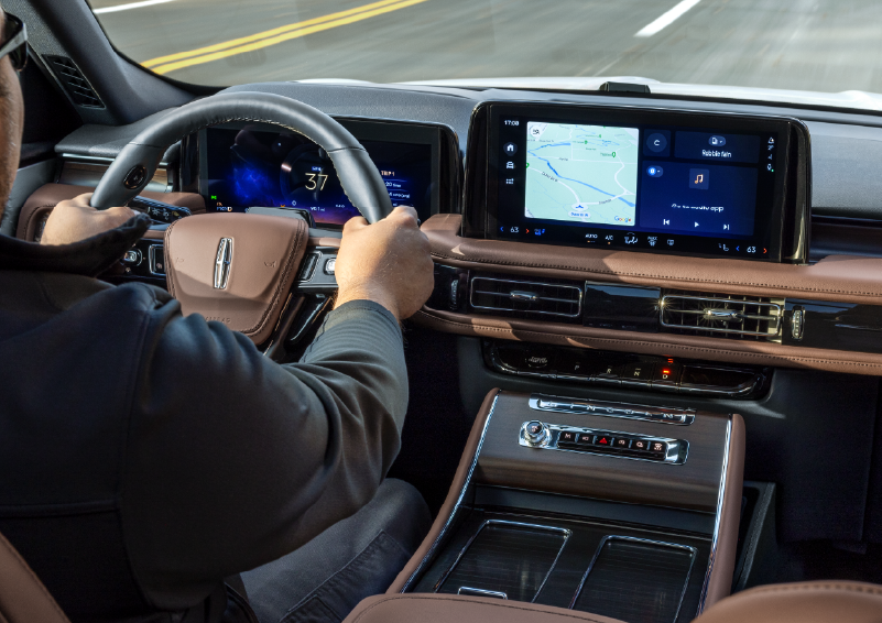 A person is driving a 2025 Lincoln Aviator® SUV from inside the cabin. | Dan Cummins Lincoln in Nicholasville KY