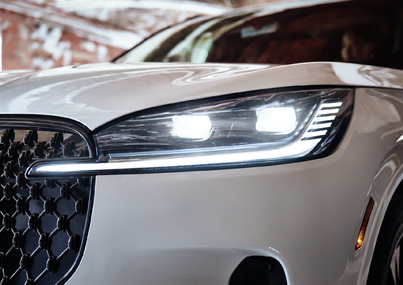 A close-up of a headlamp on the 2027 Lincoln Aviator® SUV is shown. | Dan Cummins Lincoln in Nicholasville KY
