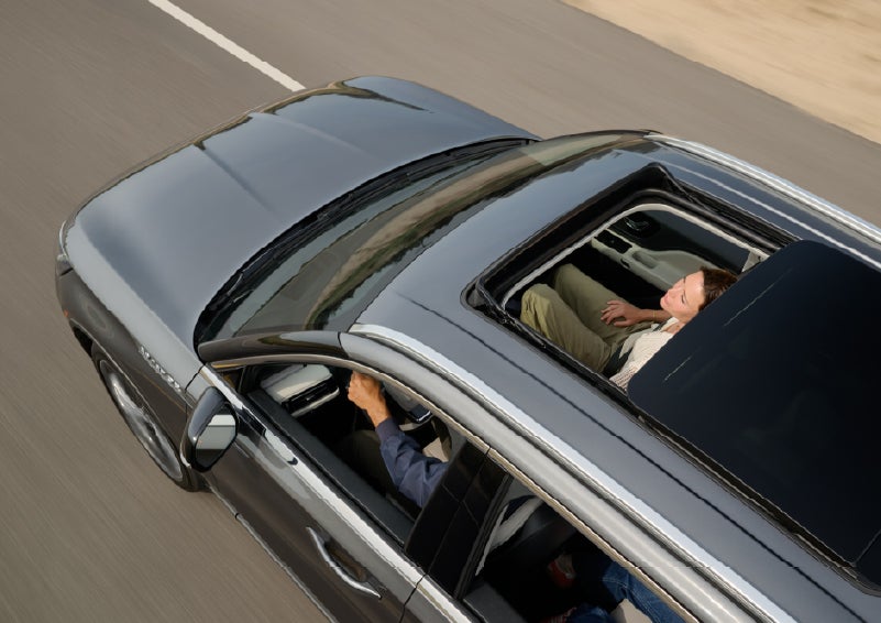 The available panoramic Vista Roof® of a 2027 Lincoln Aviator® SUV is open. | Dan Cummins Lincoln in Nicholasville KY